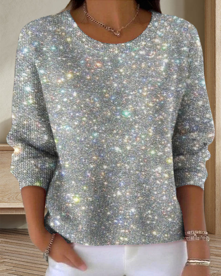 Casual Sweatshirt with Round Neck