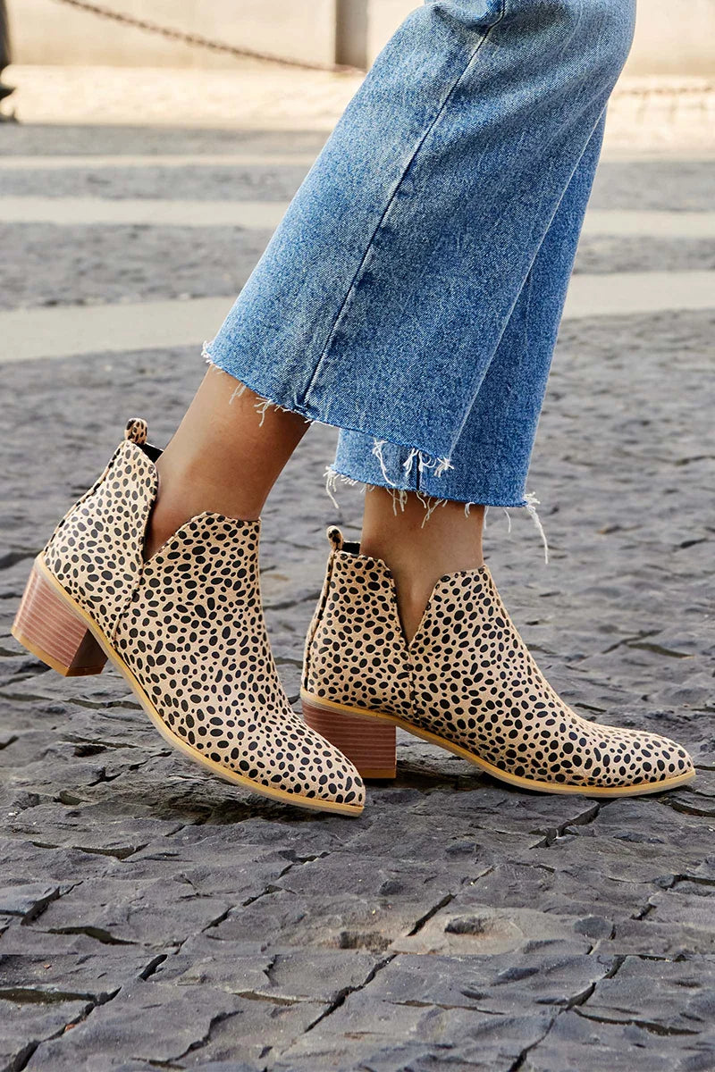 PRINTED ANKLE BOOTS