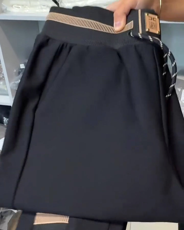 Stylish Pants with Drawstring and Elastic Waist