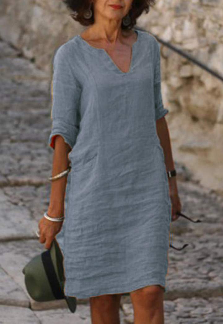 Elvy - Sleek V-Neck Dress