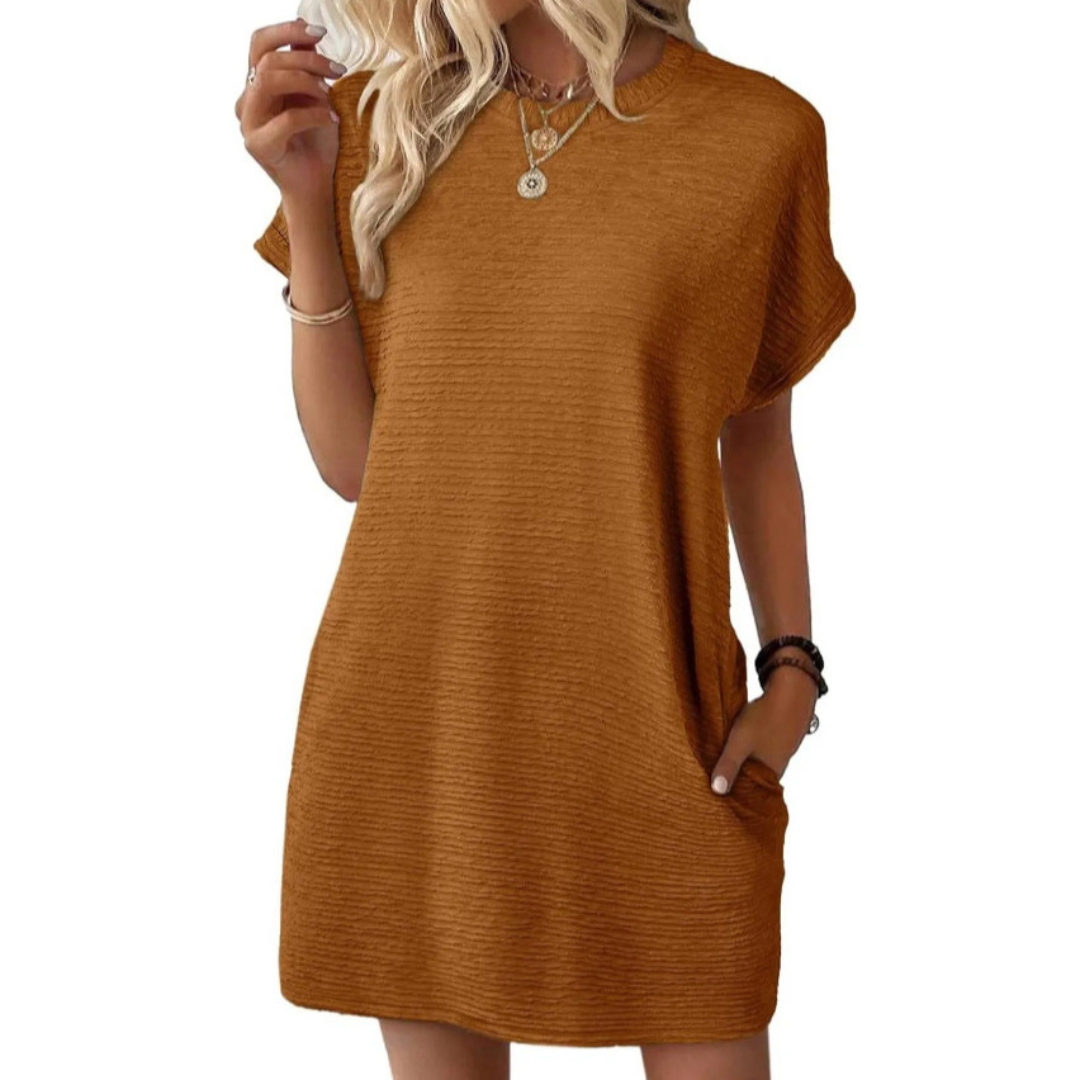 ROMINA – CASUAL MINIMALIST ROUND NECK SUMMER DRESS