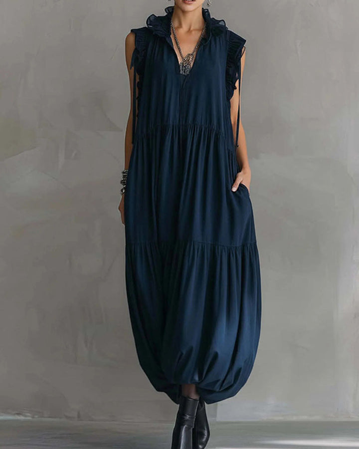 Sleeveless Lace Lantern Dress