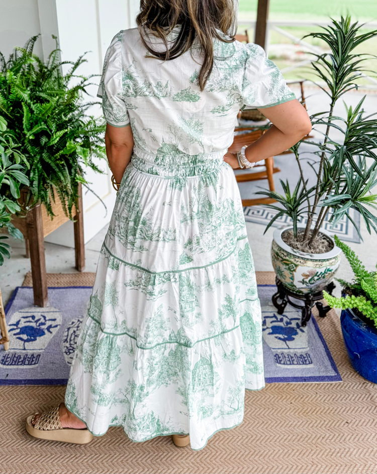 ILLYRIA – FLOWY TOILE PRINT MAXI FOR TIMELESS STYLE
