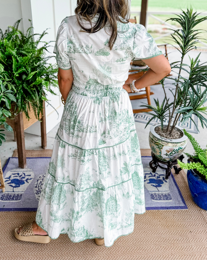 ILLYRIA – FLOWY TOILE PRINT MAXI FOR TIMELESS STYLE