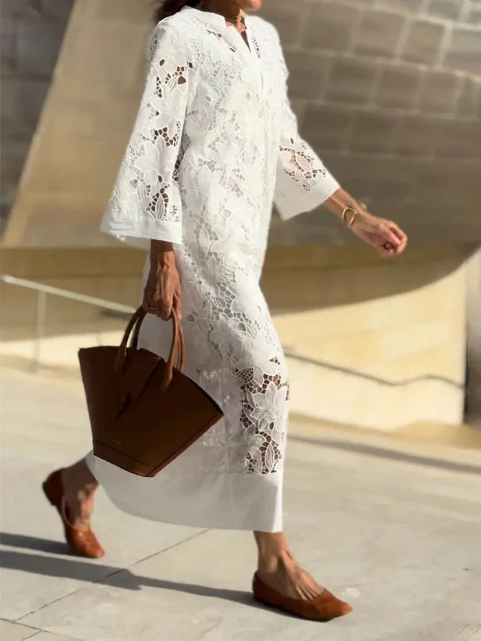 ALINA – ELEGANT LACE WHITE DRESS