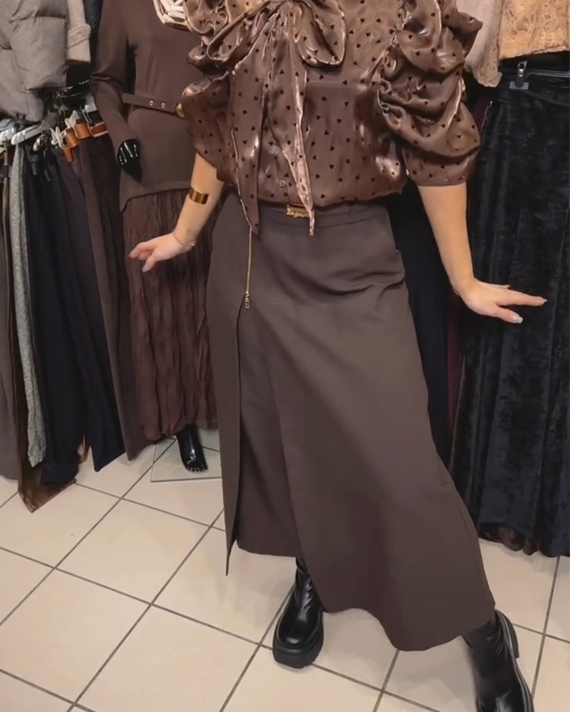 Elegant Casual Zipper Design Pants