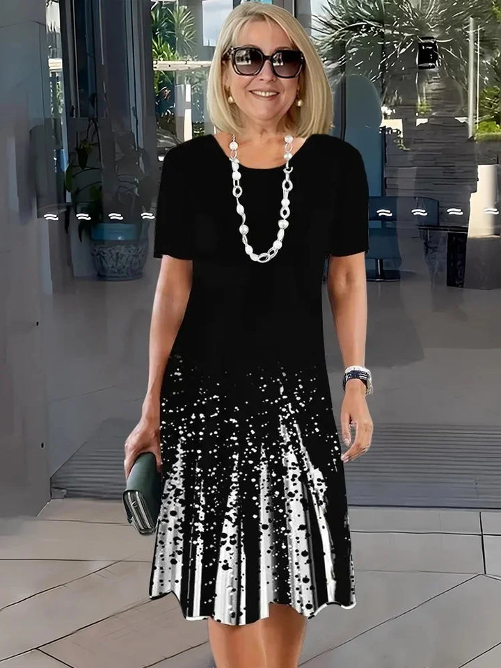 SHIRA – COMFORTABLE LOOSE PRINTED MEDIUM DRESS