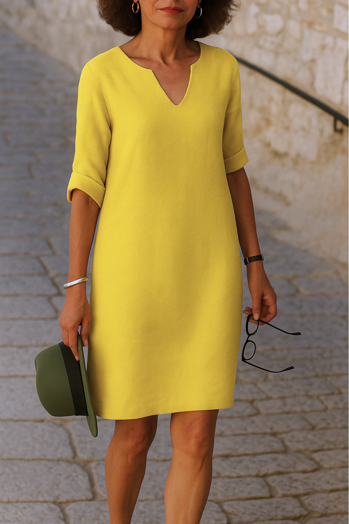 Elvy - Sleek V-Neck Dress