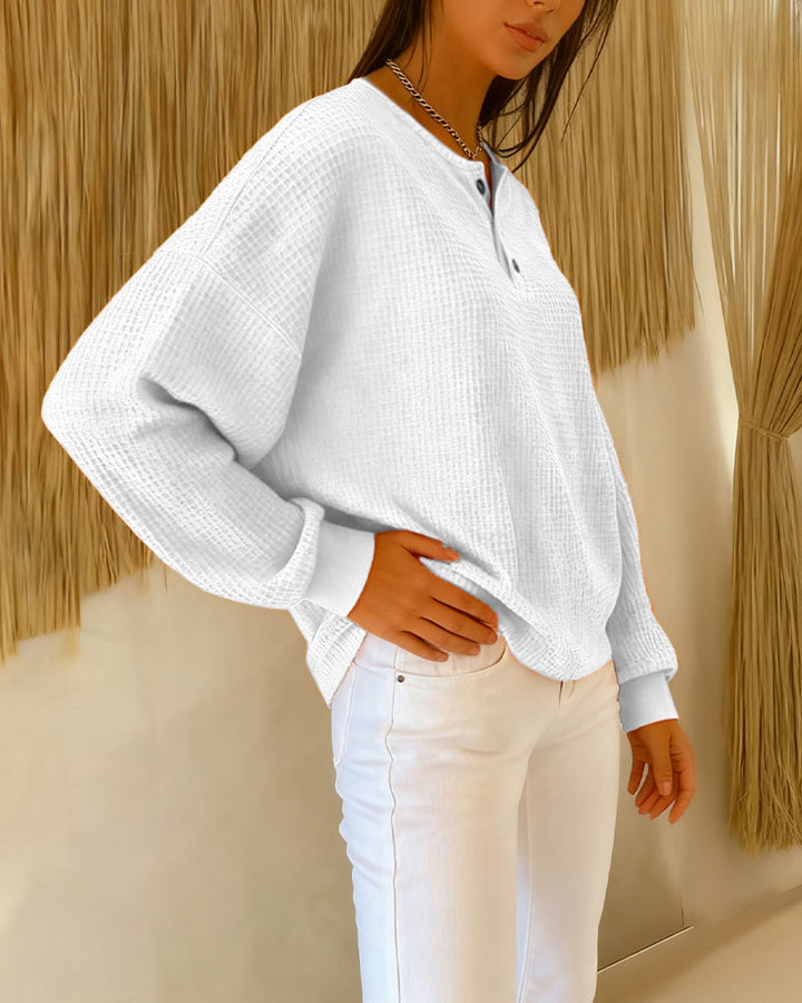 Modern Casual Long-Sleeve Sweatshirt in Solid Color