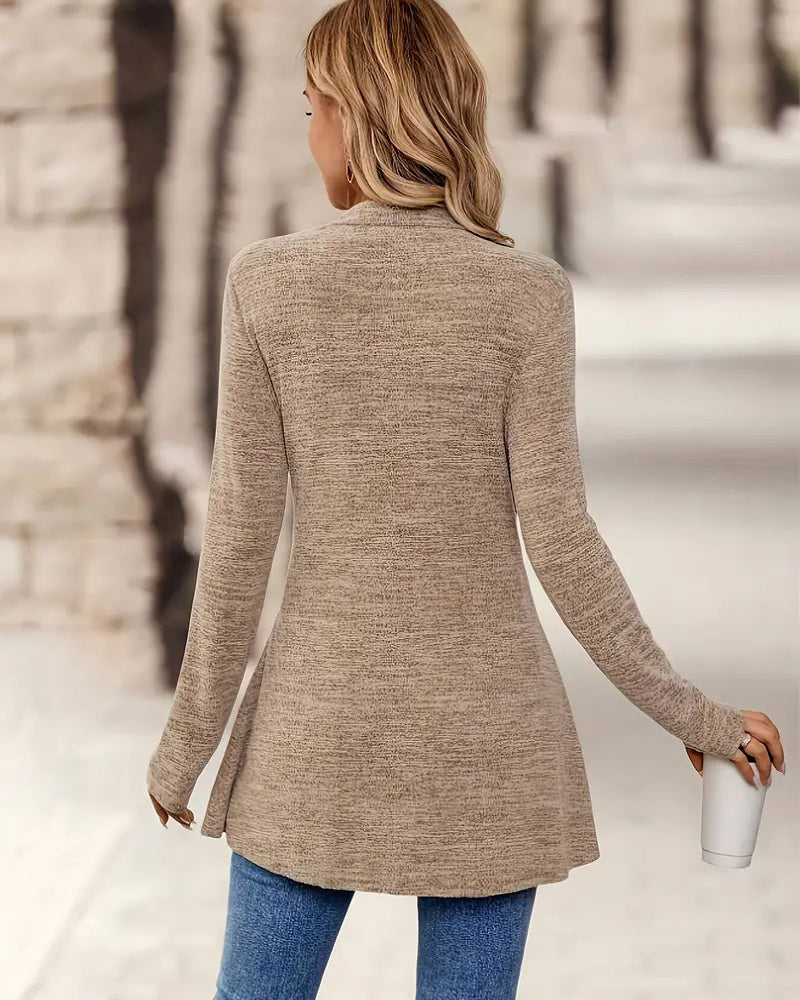 Solid Color Long Sleeve Casual Fashion Cardigan