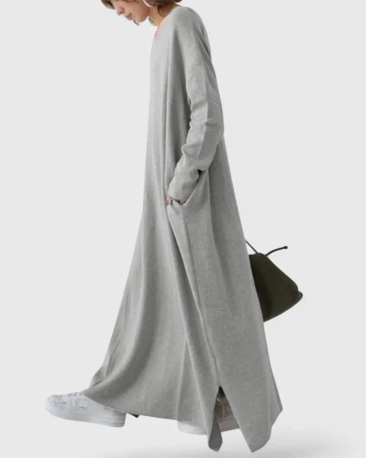 ORYNELLETH – COMFORTABLE V-NECK DRESS