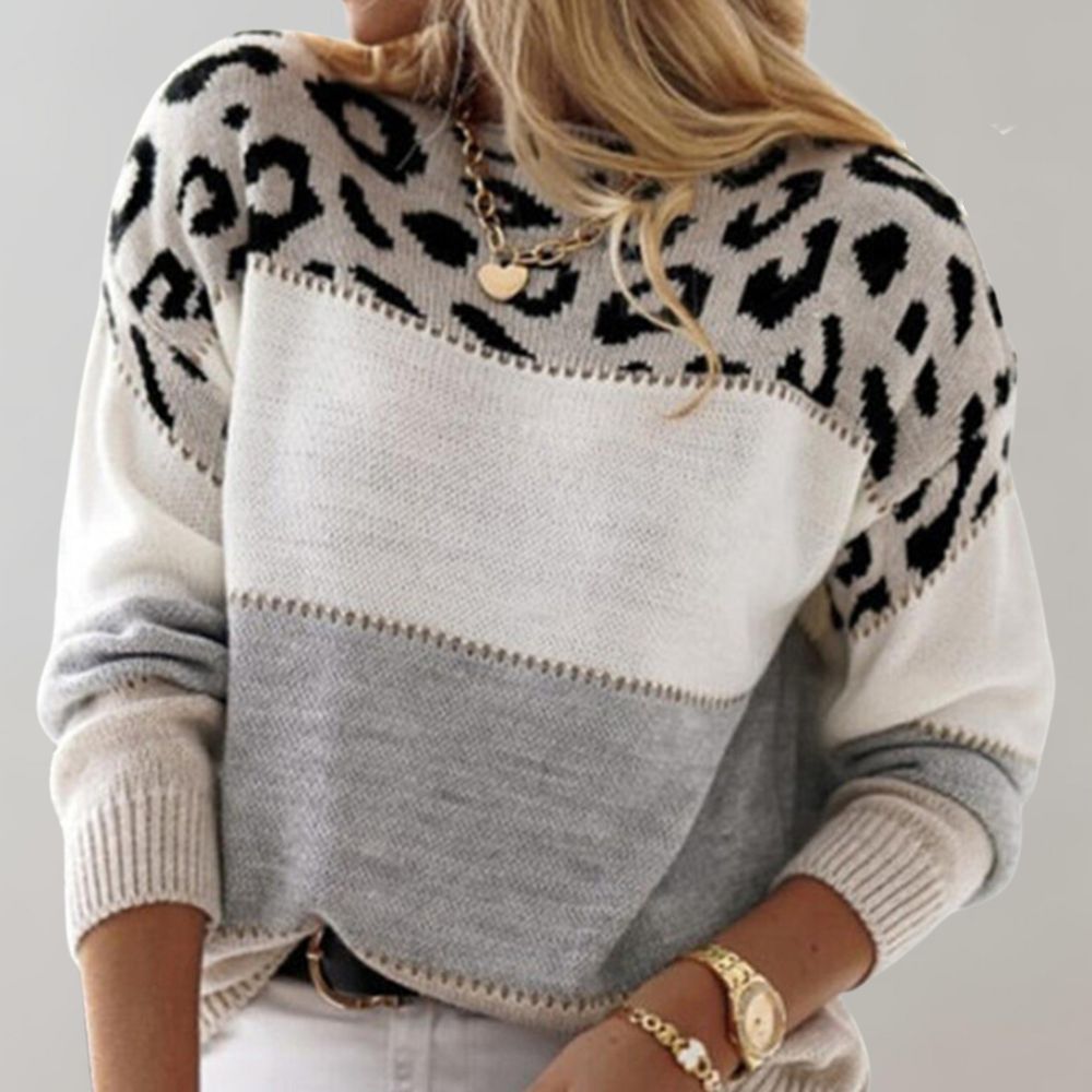 Charlene - Leopard Print Casual Sweater