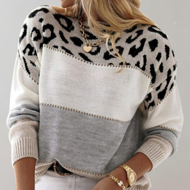 Diane - Leopard Accent Knit Sweater