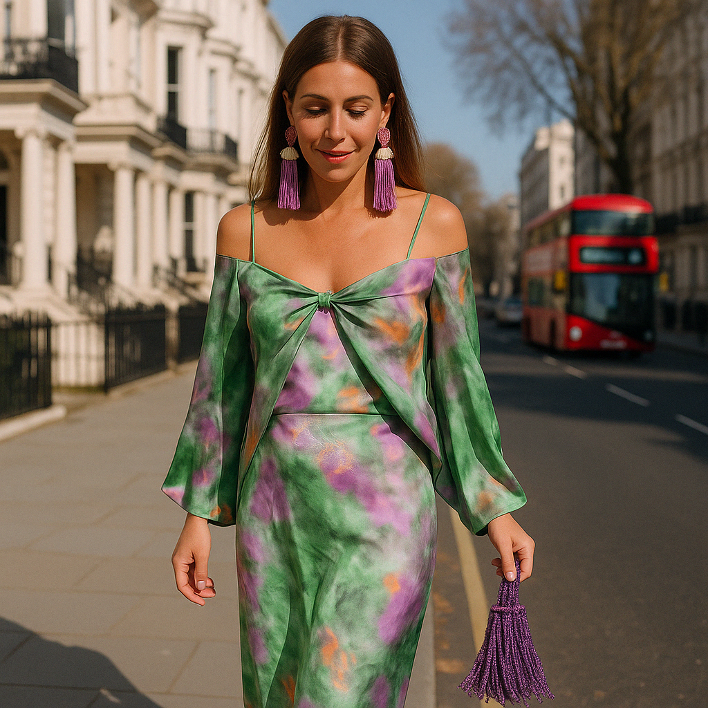 Nancy - Elegant Maxi Dress With Detachable Scarf