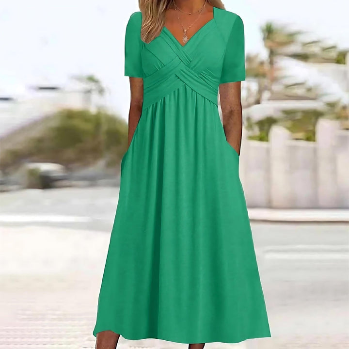 THESSALY – MIDI DRESS WITH TUMMY COVERAGE