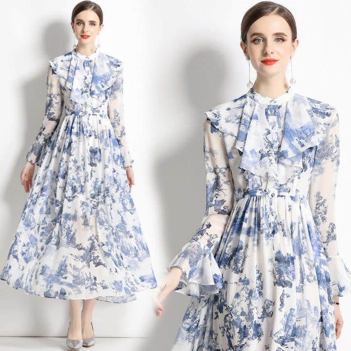 AERIS – ELEGANT INK PRINT DRESS
