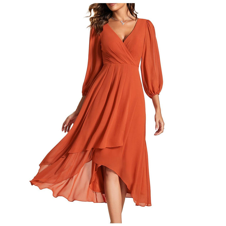 Laia - Long-sleeved dress with V-neckline