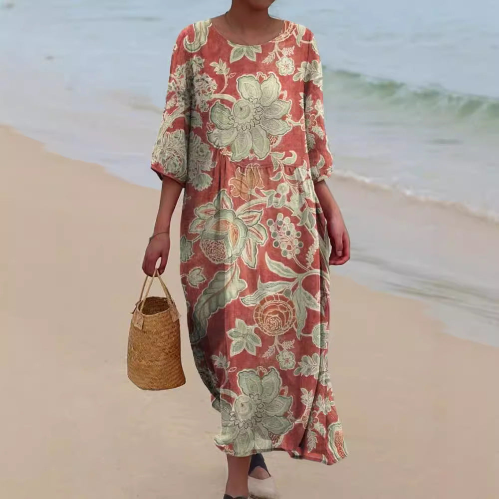 ZEVELYNE – FLORAL PRINTED MIDI DRESS