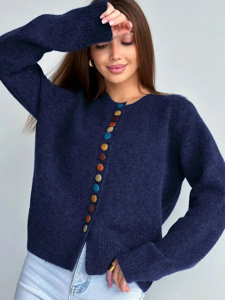 THE NOELLE - BUTTON-ACCENT CARDIGAN