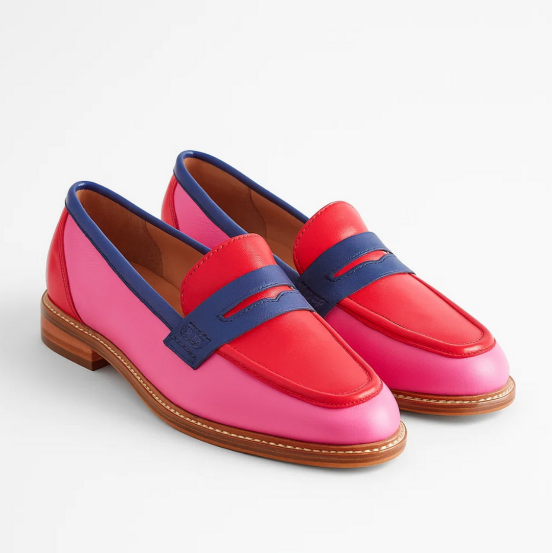 Faius - Black loafers with colourful details