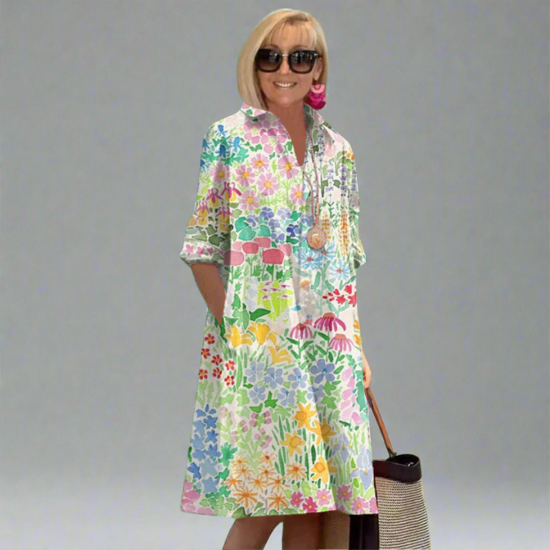 ELLOWEN – LUXE FLORAL SUMMER DRESS FOR EFFORTLESS STYLE