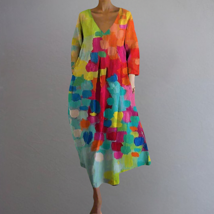 NYELITH – CHIC V-NECK DRESS