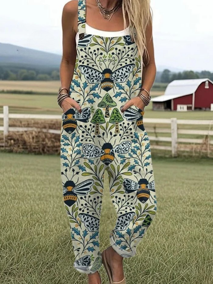 AURORA – FLYING BEES EMBROIDERY PATTERN JUMPSUIT