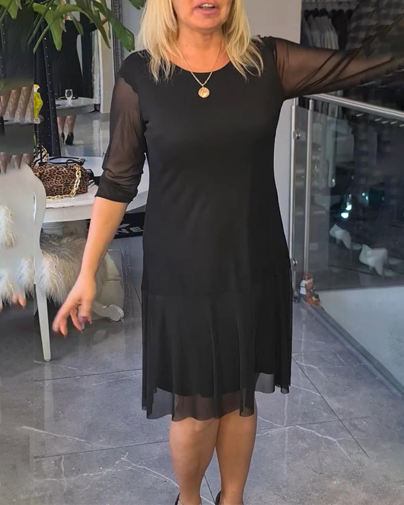 Transparent and Modern Solid Color Dress