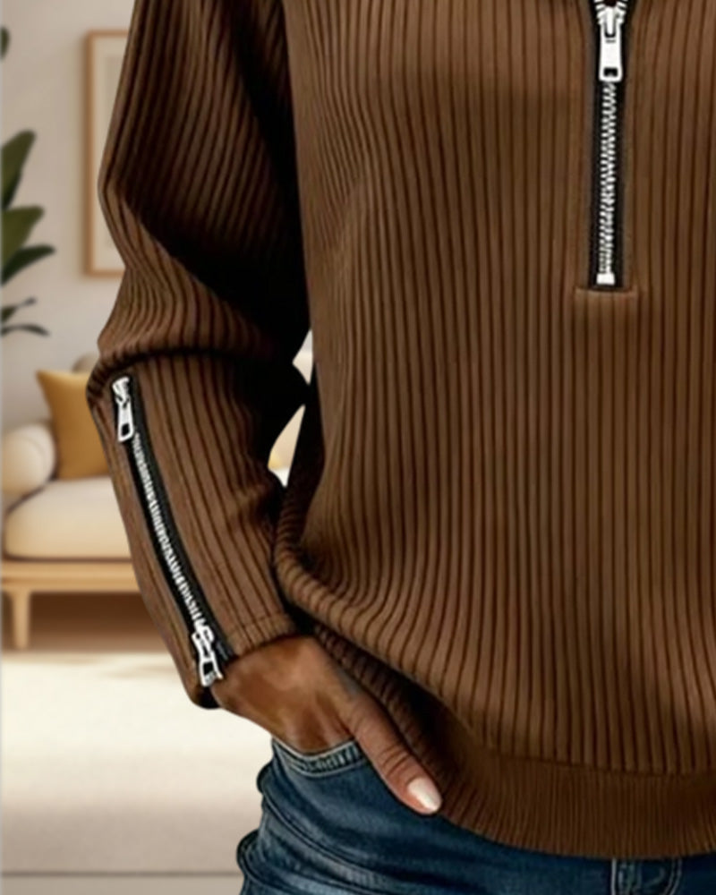 Casual Half-Zip Collar Sweatshirt
