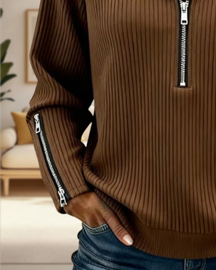 Casual Half-Zip Collar Sweatshirt
