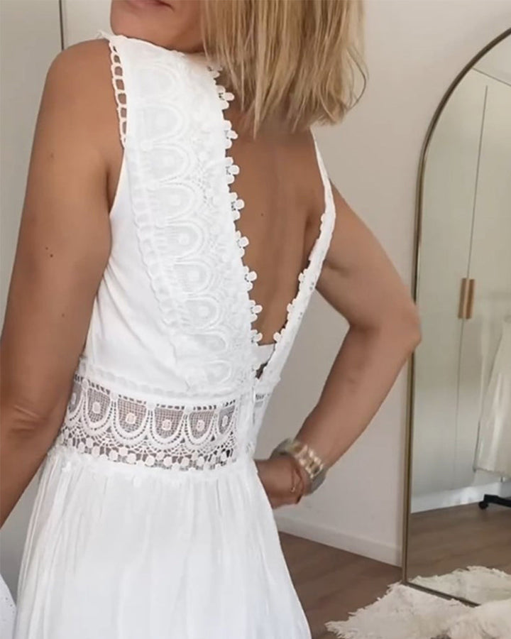 Taya – Clover White Lace Dress