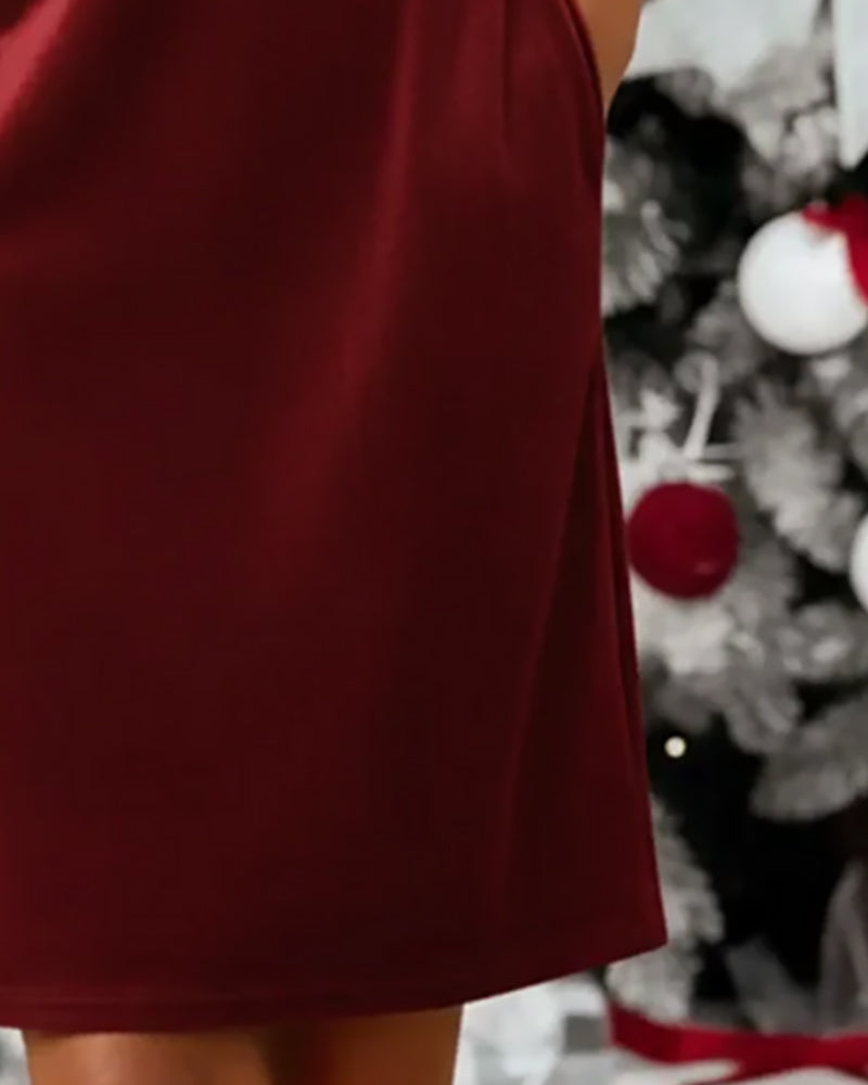 Trendy Loose Dress with Round Neck