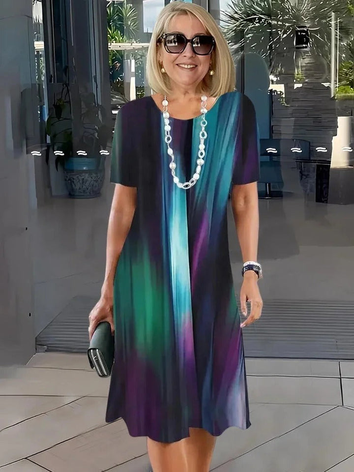 SHIRA – COMFORTABLE LOOSE PRINTED MEDIUM DRESS