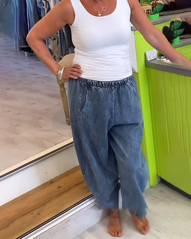 Relaxed Jeans with Elastic Waist