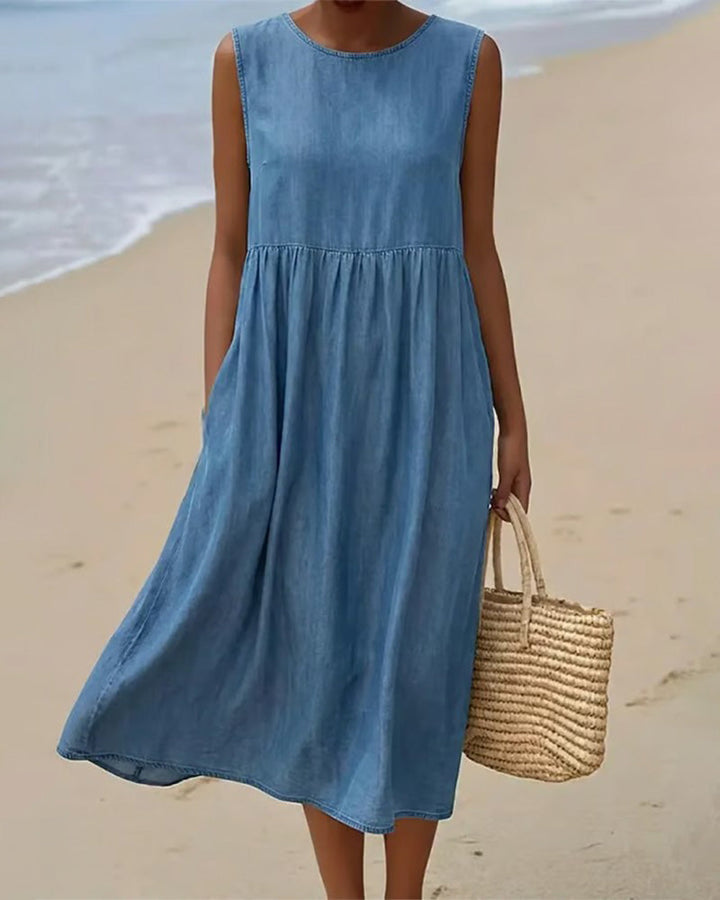 Casual Sleeveless Denim Dress