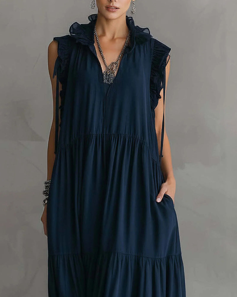 Sleeveless Lace Lantern Dress