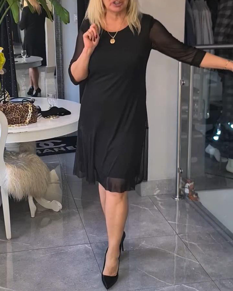 Transparent and Modern Solid Color Dress