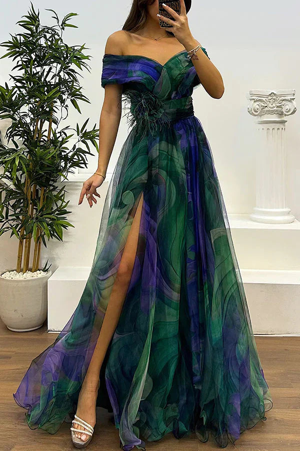 Aurora - Stunning Off-Shoulder Maxi Dress