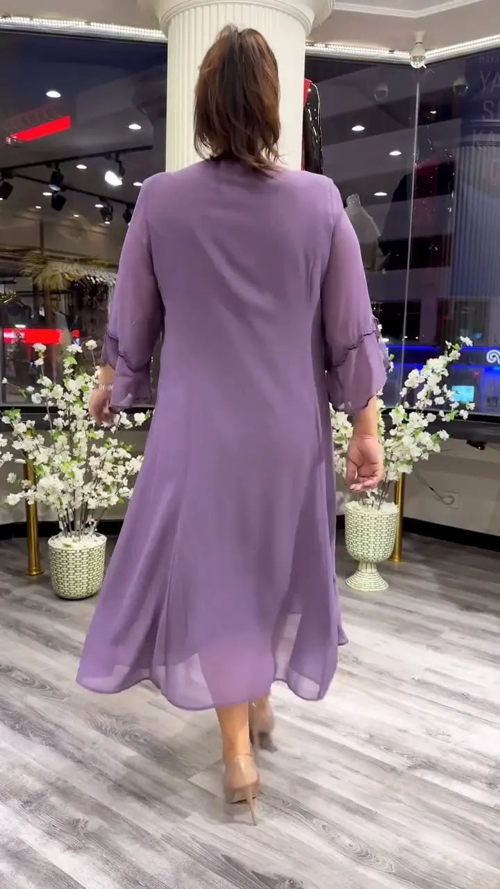 SAMARA – WOMEN'S CHIFFON SOLID COLOR LOOSE DRESS