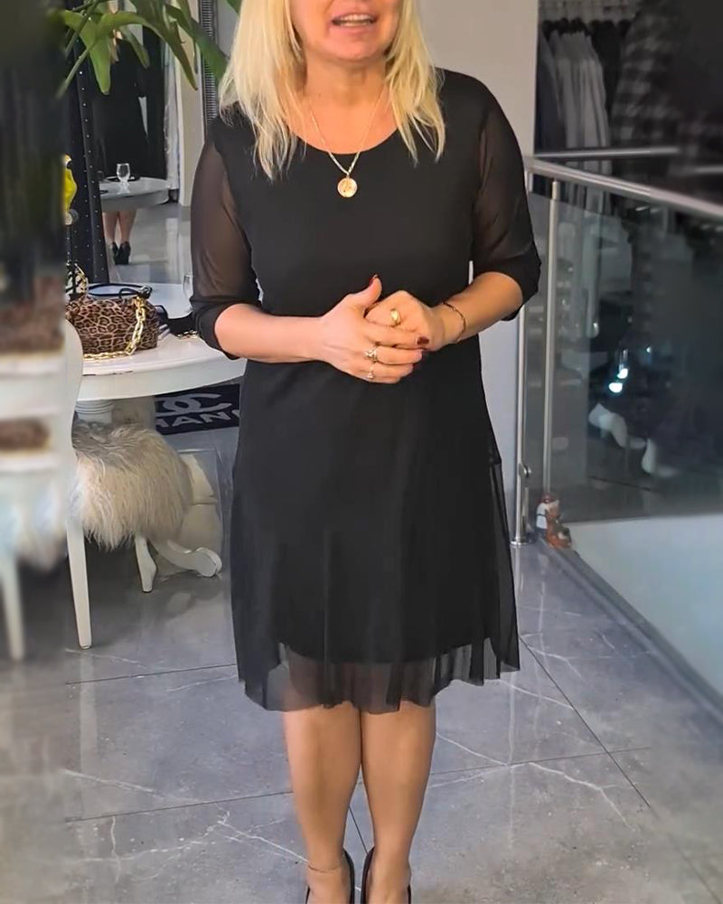 Transparent and Modern Solid Color Dress