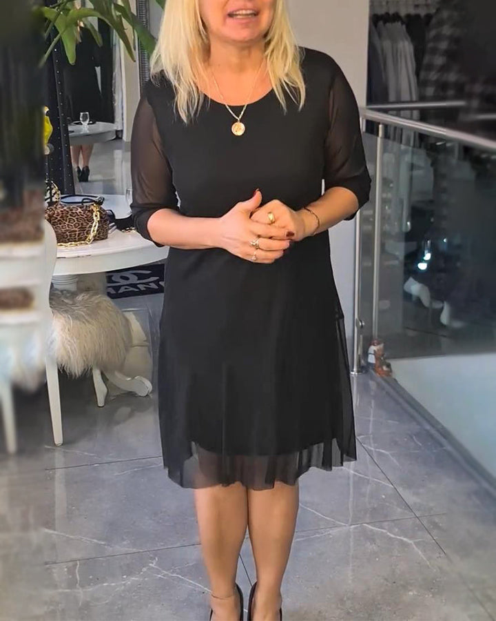 Transparent and Modern Solid Color Dress