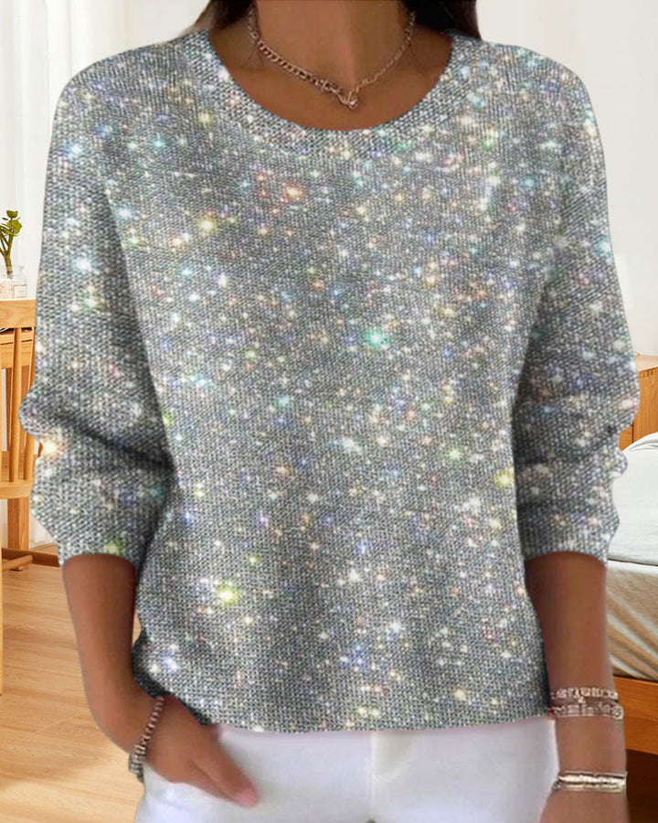 Casual Sweatshirt with Round Neck