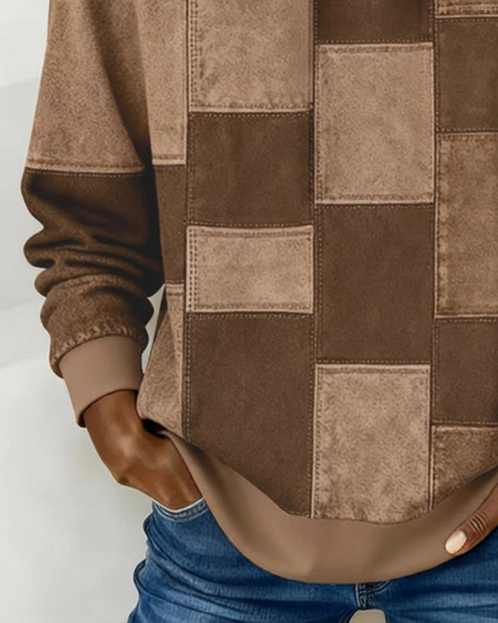 Stylish Checkered Hoodie with Long Sleeves