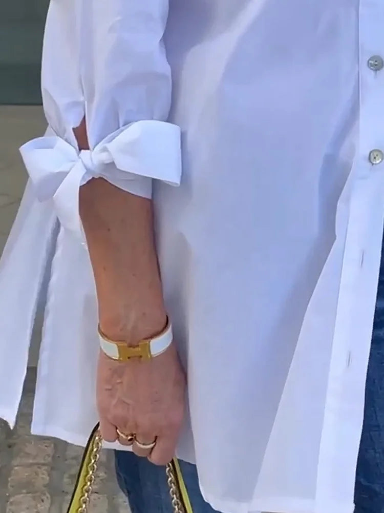 ELLARIA – GATHERED BACK COTTON SHIRT JACKET