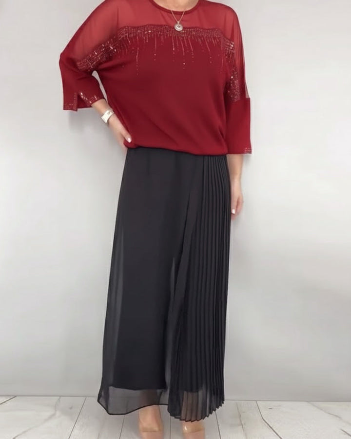 Mesh Blouse Split Loose