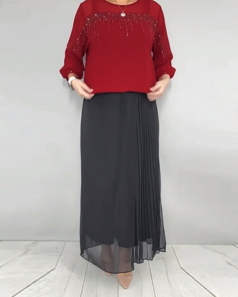 Mesh Blouse Split Loose