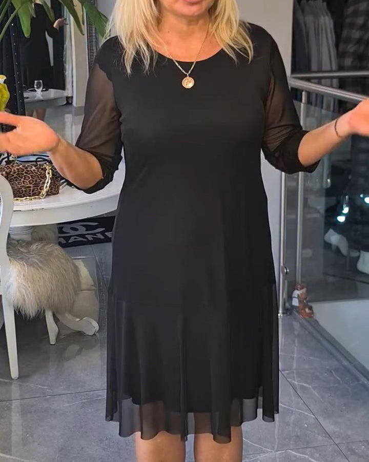 Transparent and Modern Solid Color Dress