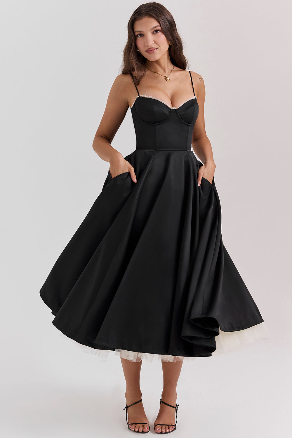 KAESSIRAE – ELEGANT TULLE MIDI DRESS FOR SPRING