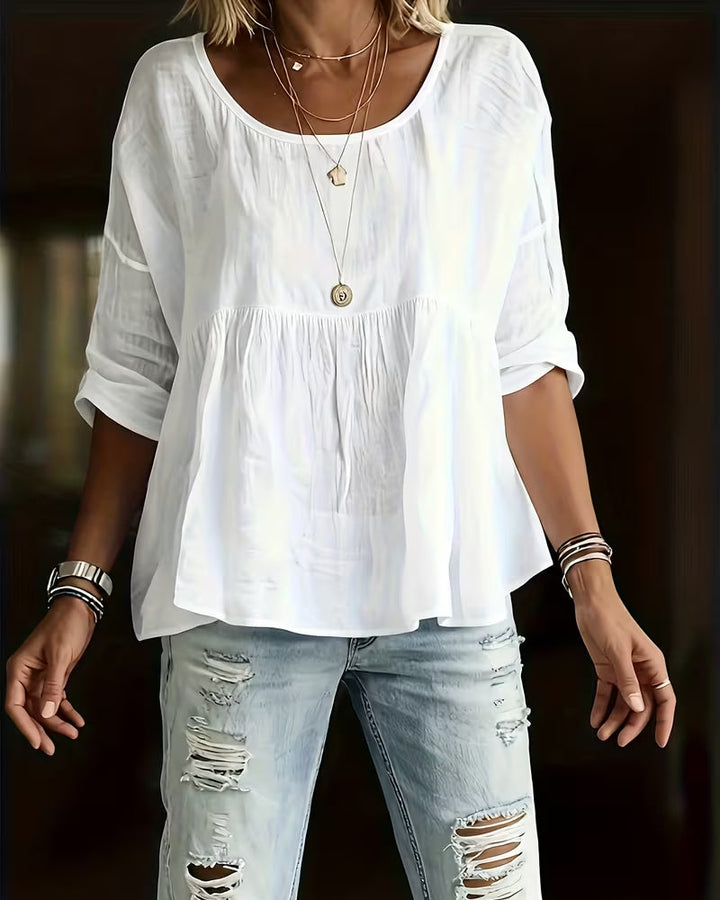 Top Round Neck Solid Color