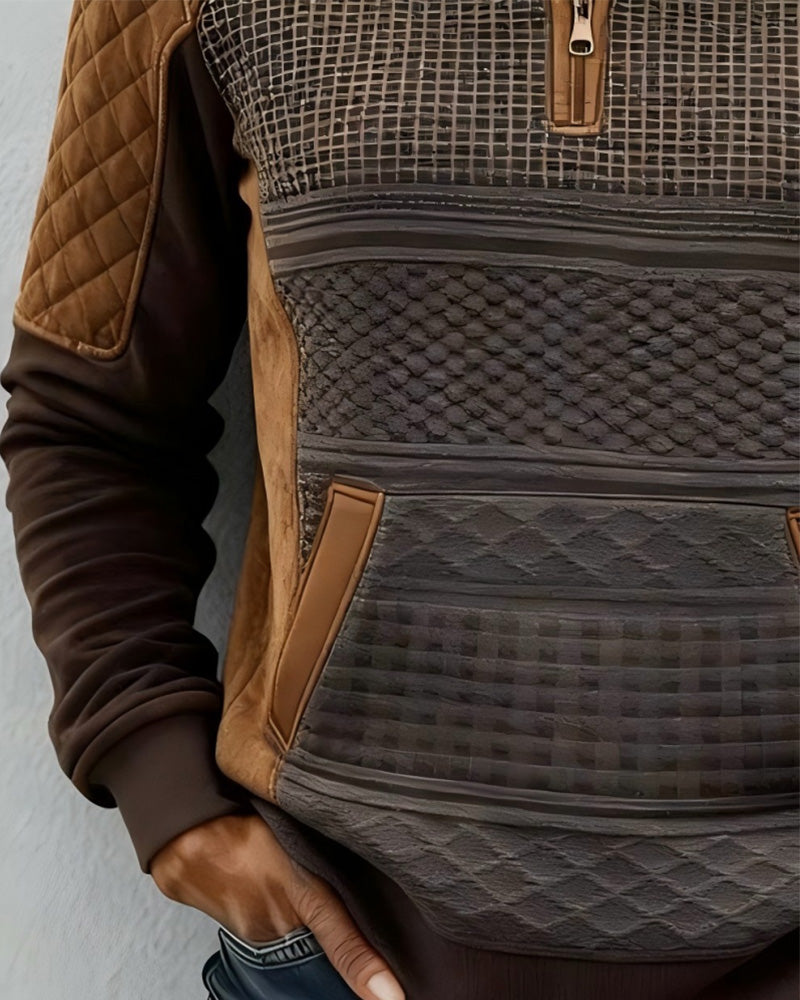 Casual Modern Half-Zip Collar Sweatshirt